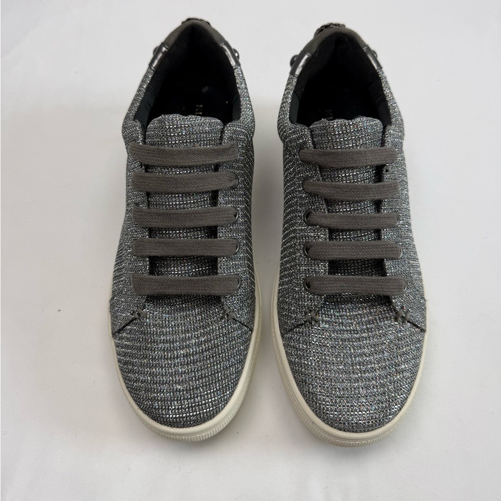 NWOT Kurt Geiger London Silver Glitter Eagle Sneakers Women’s Size 7 EU 37 - Picture 1 of 9